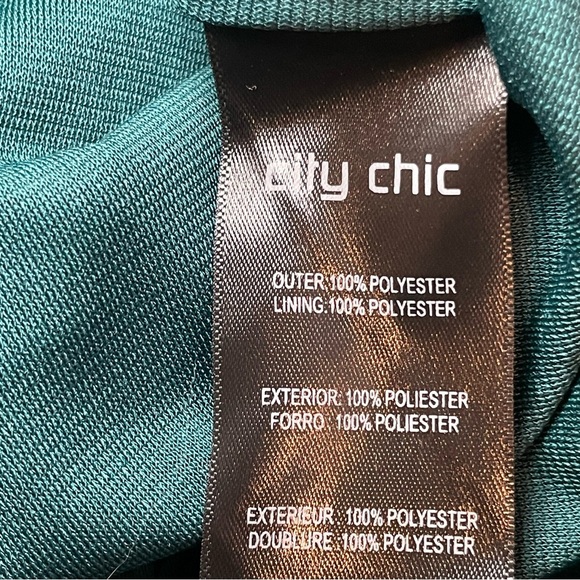 NWT City Chic Womens Size S 16 Dobby Tiered Dress Alpine Teal Romantic Flowy - Picture 11 of 16